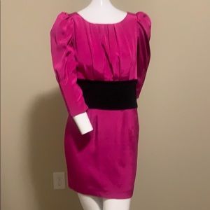 Jay Godfrey Silk Empire Black Wide Waist Gold Exposed Back Zipper Mini Dress 4